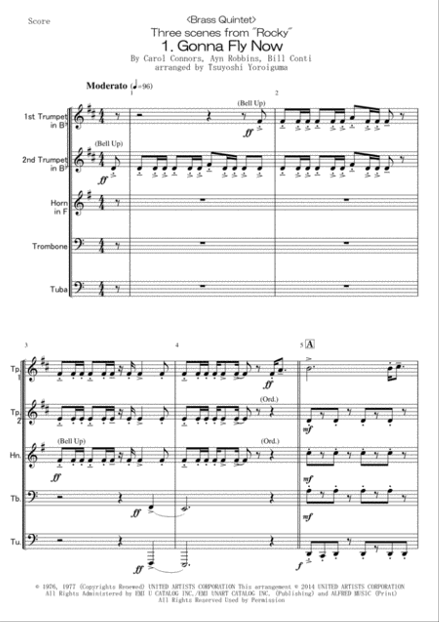 Gonna Fly Now Brass Ensemble scores gallery preview page 1
