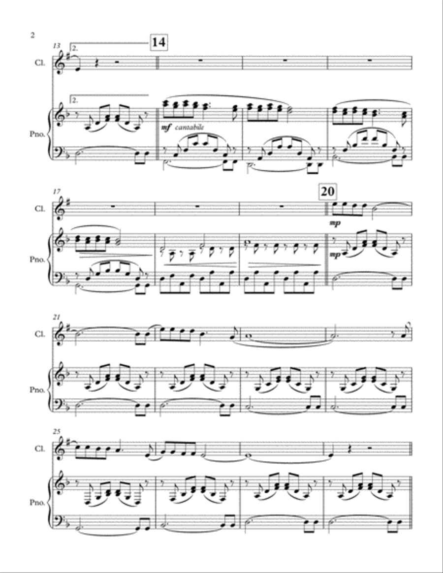 Walking In The Air Clarinet Solo scores gallery preview page 2