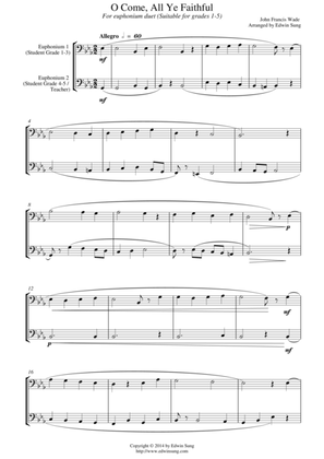 O Come, All Ye Faithful (for euphonium duet (bass clef, 3 or 4 valved), suitable for grades 1-5)