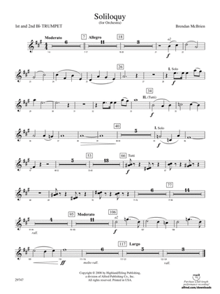 Soliloquy for Orchestra: 1st & 2nd B-flat Trumpets