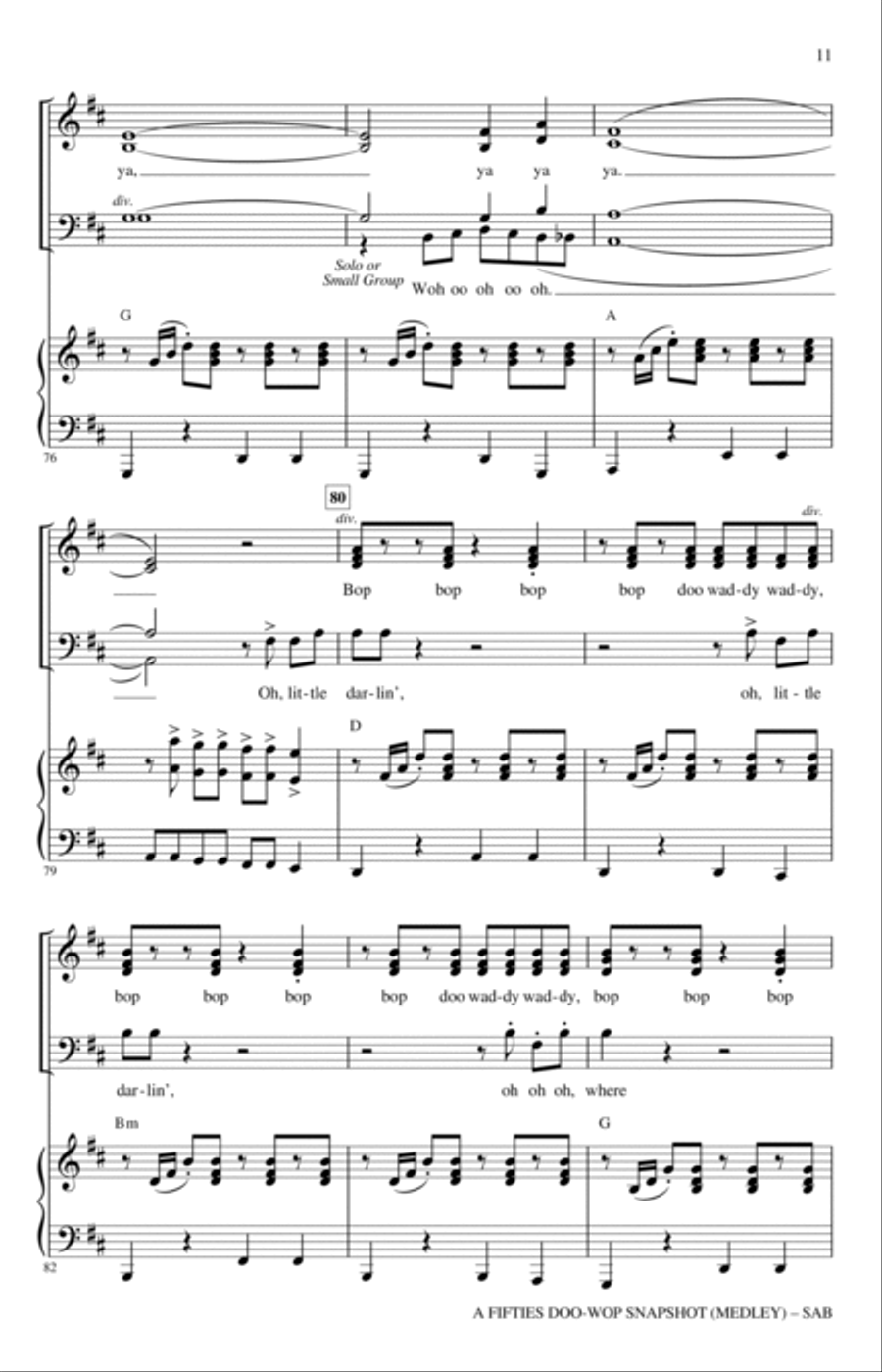 A Fifties Doo-Wop Snapshot (Medley) 3-Part scores gallery preview page 10