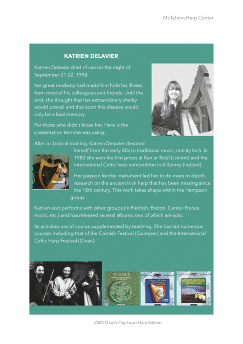 An Paistin Fionn / The Blond Tent - Hornepipe - Katrien Delavier Tribute's Collection - intermediate & 34 String Harp | McTelenn Harp Center image number null