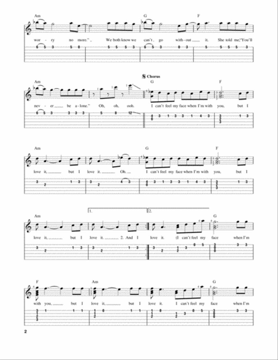 Can't Feel My Face Can't Feel My Face Acoustic Guitar scores gallery preview page 2