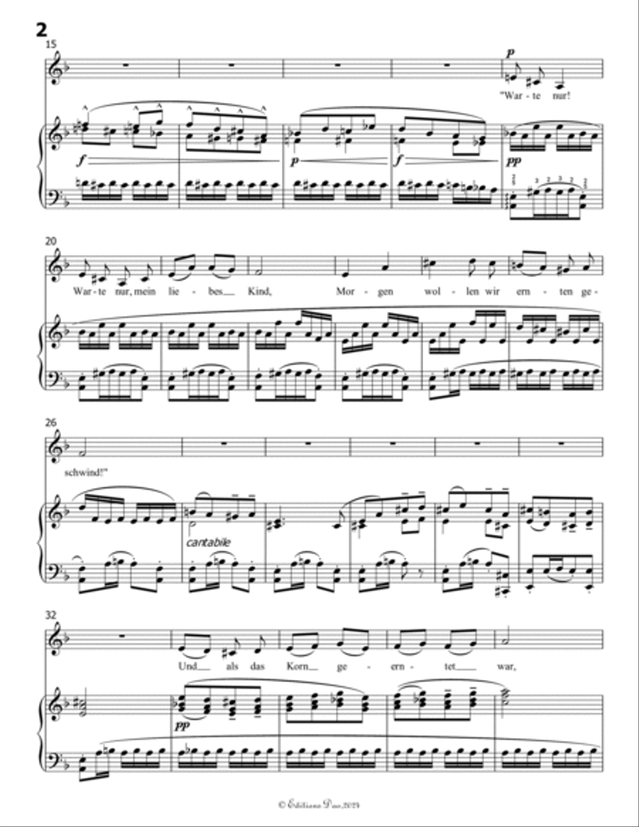 Das irdische Leben, by Mahler, in F Major Piano, Vocal scores gallery preview page 4
