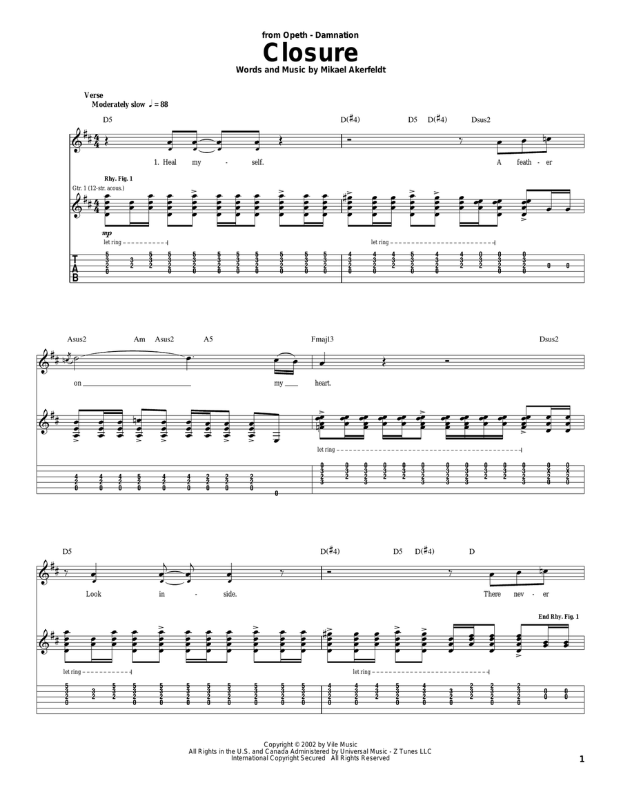 Closure Electric Guitar scores gallery preview page 1