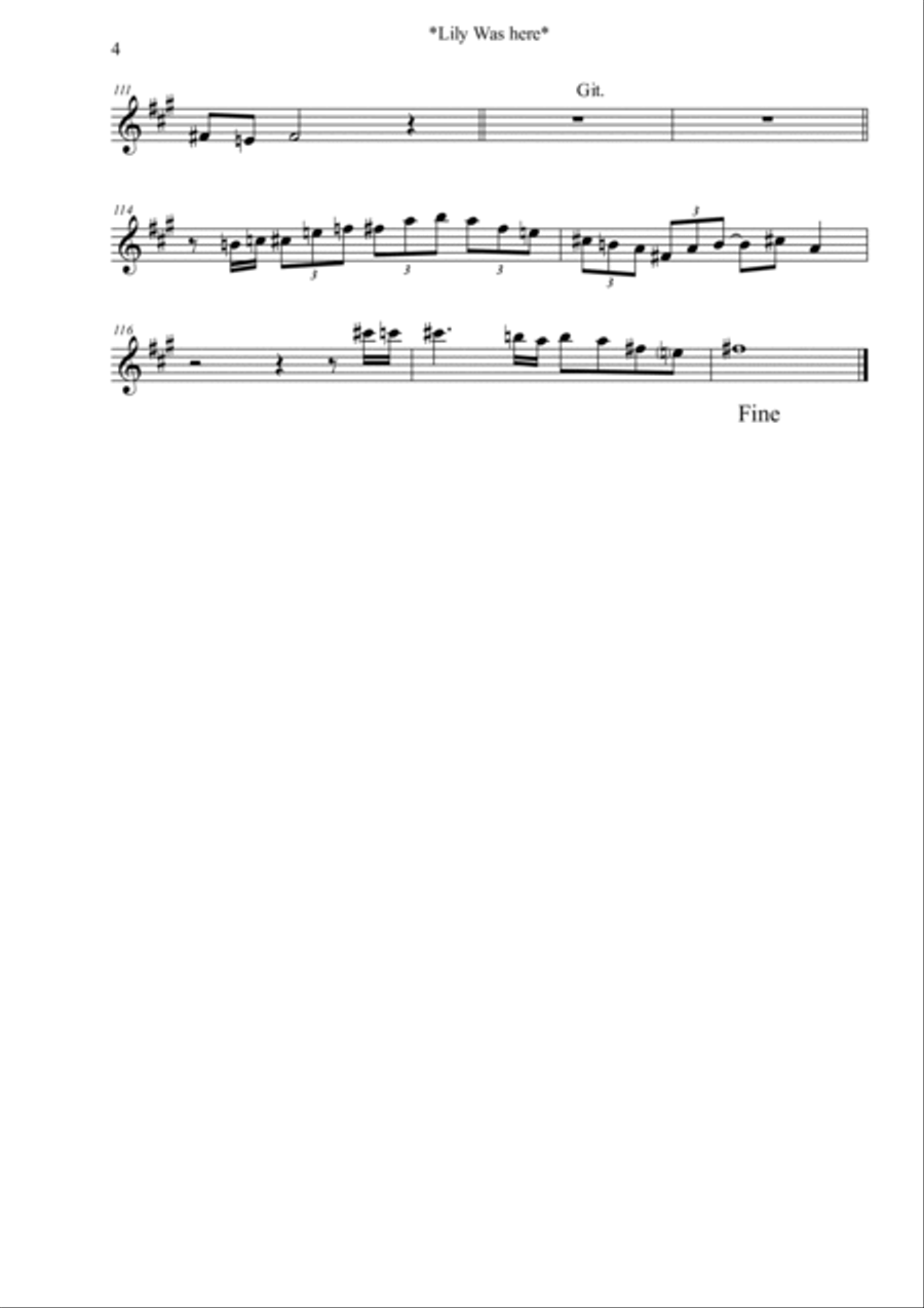 Lily Was Here Tenor Saxophone scores gallery preview page 4