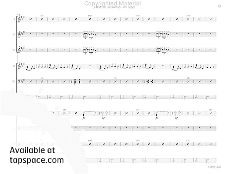 La Boda de Luis Alonso Percussion Ensemble scores gallery preview page 14
