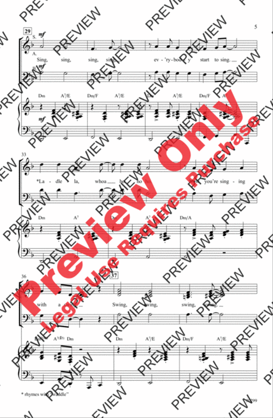 Sing, Sing, Sing Sing, Sing, Sing 3-Part scores gallery preview page 5