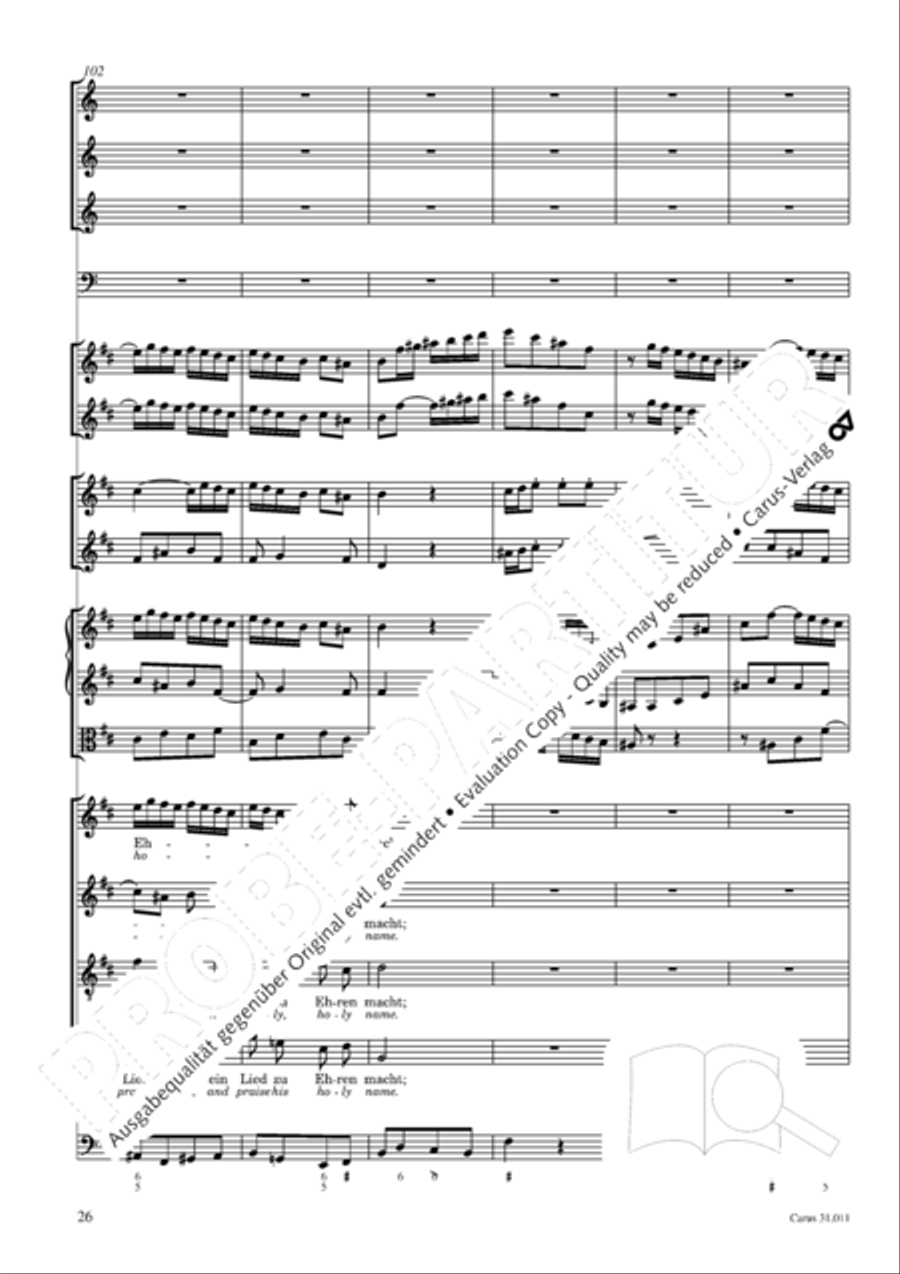 Lobet Gott in seinen Reichen (Himmelfahrtsoratorium) 4-Part scores gallery preview page 27