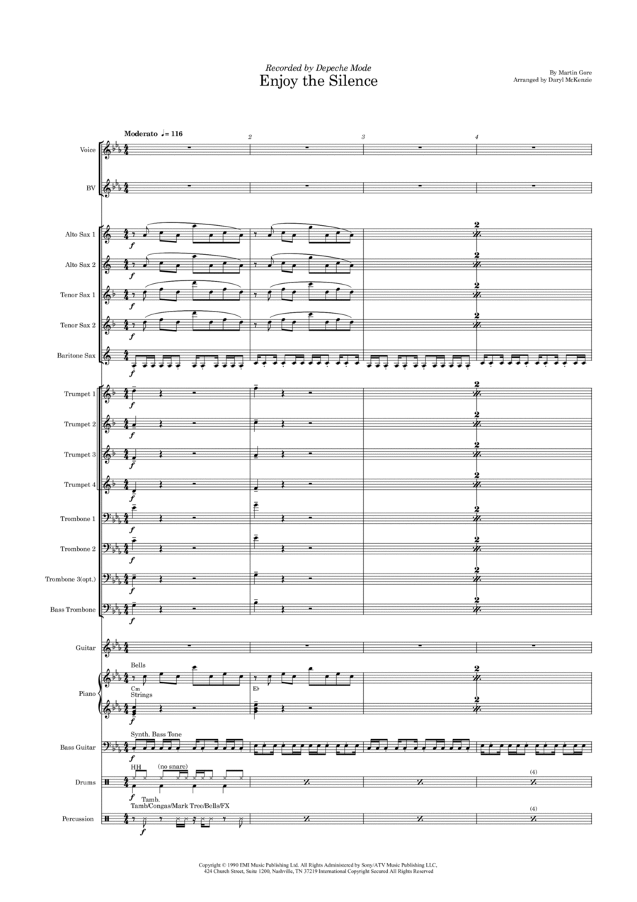 Enjoy The Silence Jazz Ensemble scores gallery preview page 1
