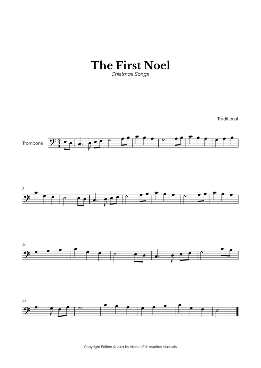 The First Noel for Easy Trombone Solo image number null