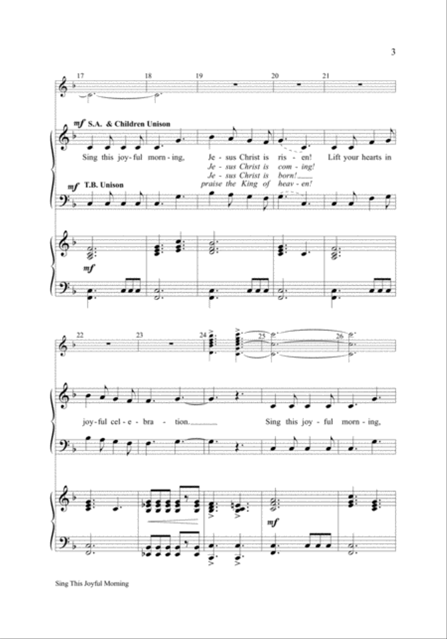 Sing This Joyful Morning 4-Part scores gallery preview page 3