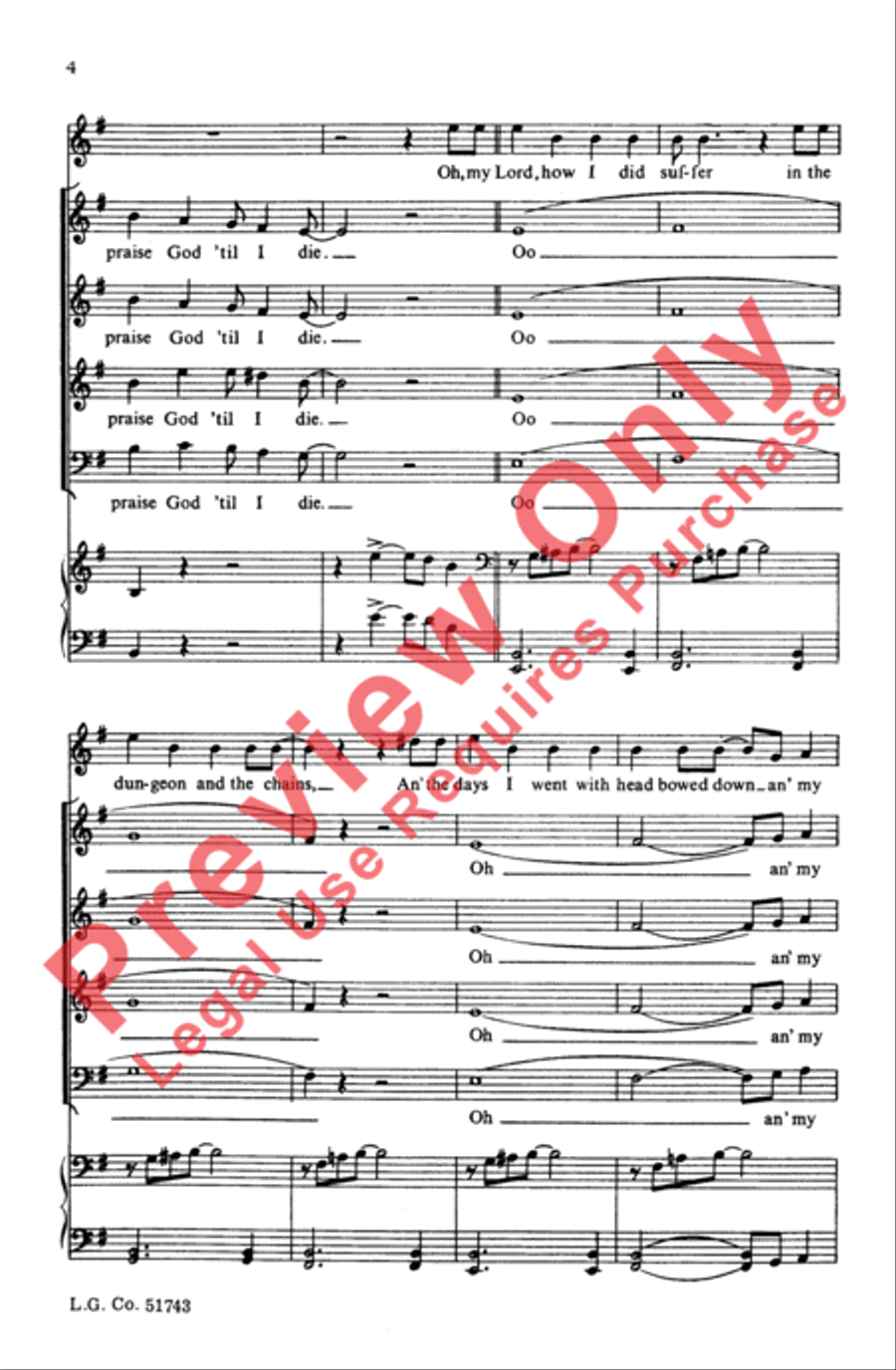 Free, My Lord, Free at Las' 4-Part scores gallery preview page 4