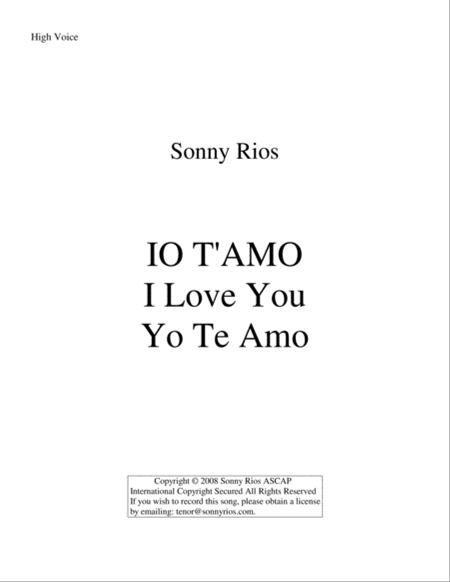 IO T'AMO image number null
