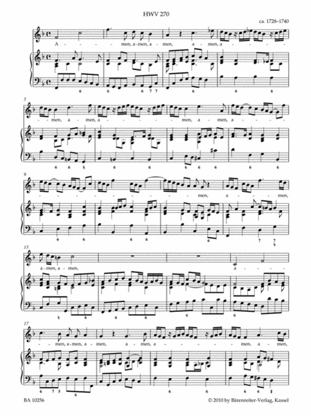 Nine Amen and Halleluja Movements for Soprano and Basso continuo HWV 269-277