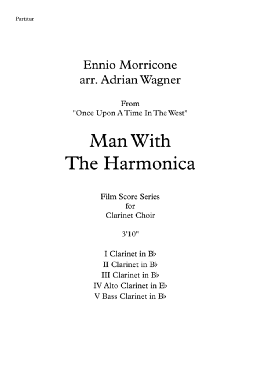 Man With The Harmonica Clarinet Choir scores gallery preview page 2