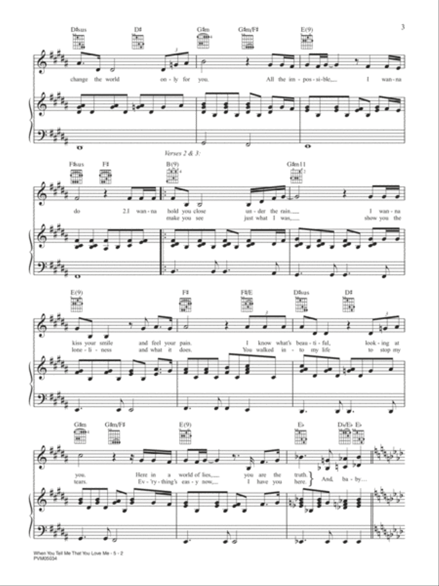 When You Tell Me That You Love Me Piano, Vocal, Guitar scores gallery preview page 2
