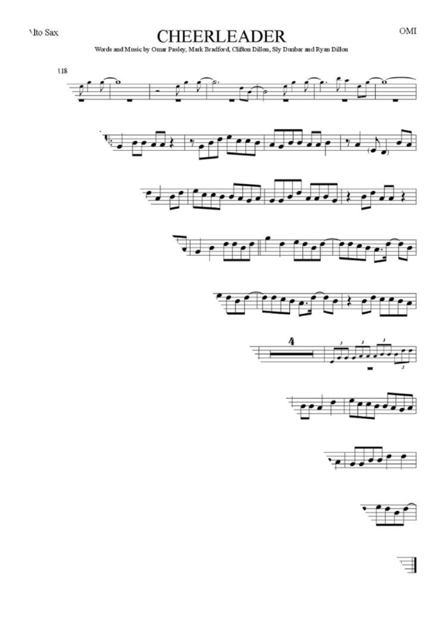 Cheerleader Alto Saxophone scores gallery preview page 1