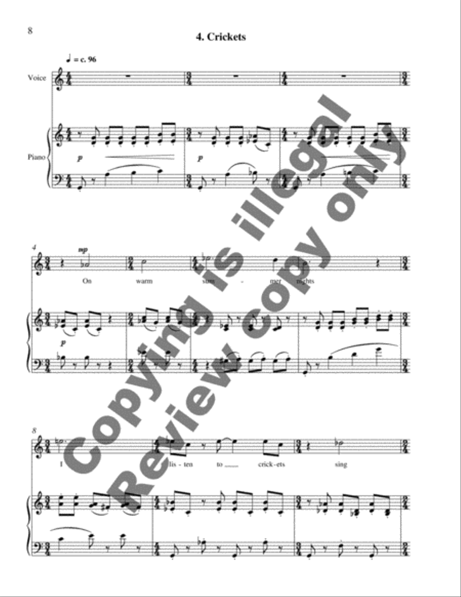 Crickets and Commas: Five Haiku High Voice scores gallery preview page 11