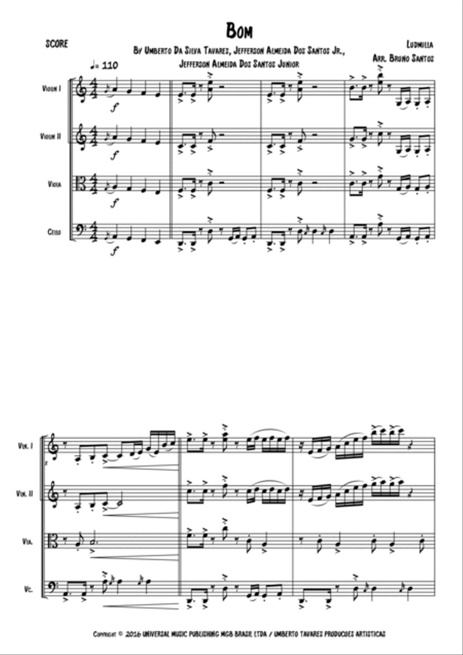 Bom String Quartet scores gallery preview page 2