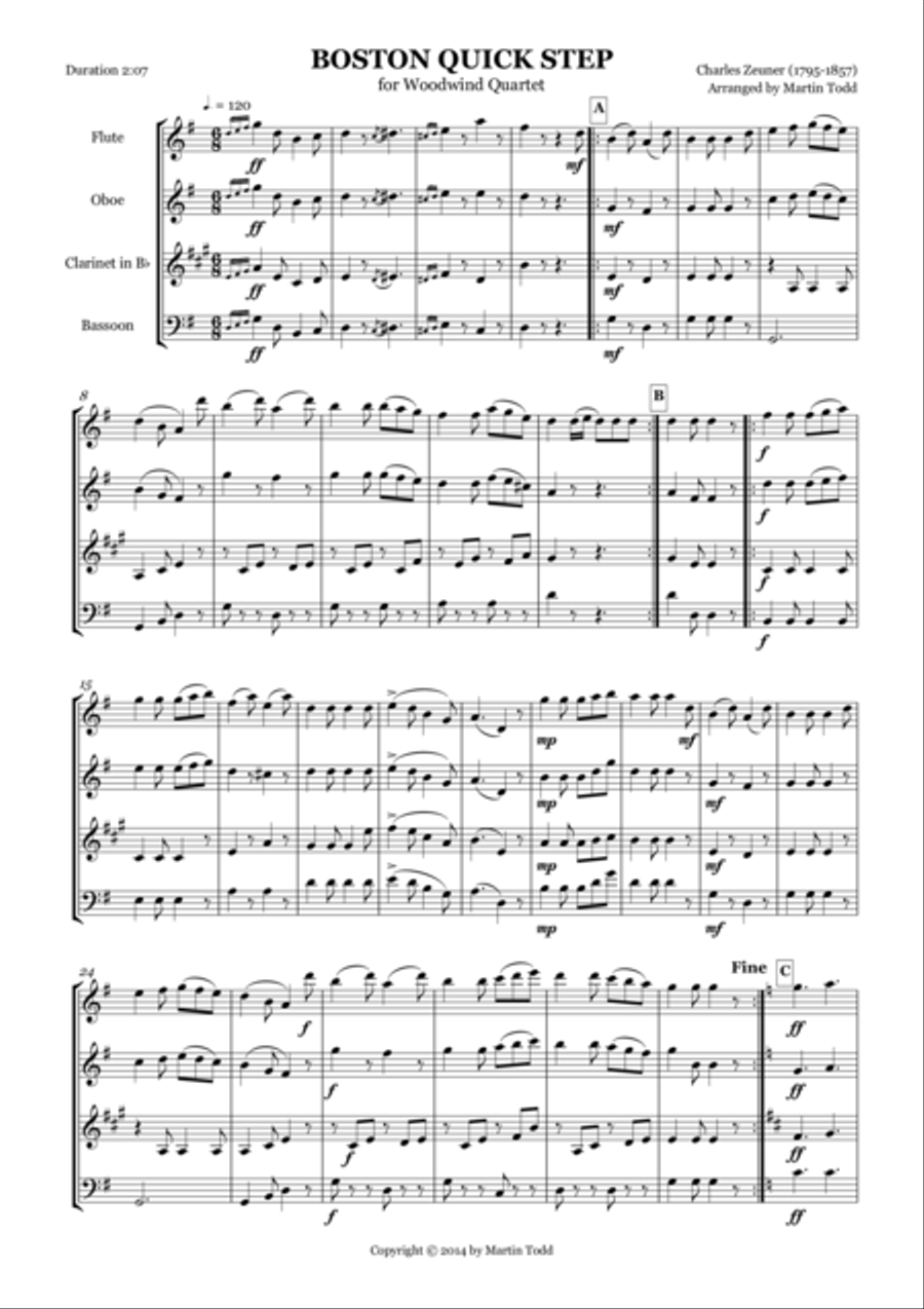 Woodwind quartet music outlet