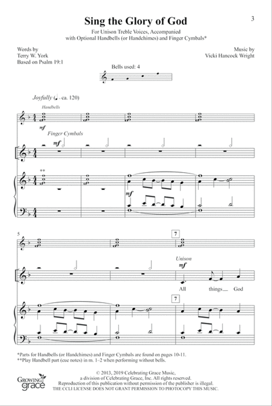 Sing the Glory of God Sing the Glory of God Unison Choir scores gallery preview page 2
