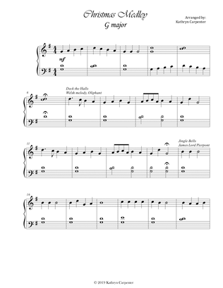 Christmas Medley (Easy Piano ) G major