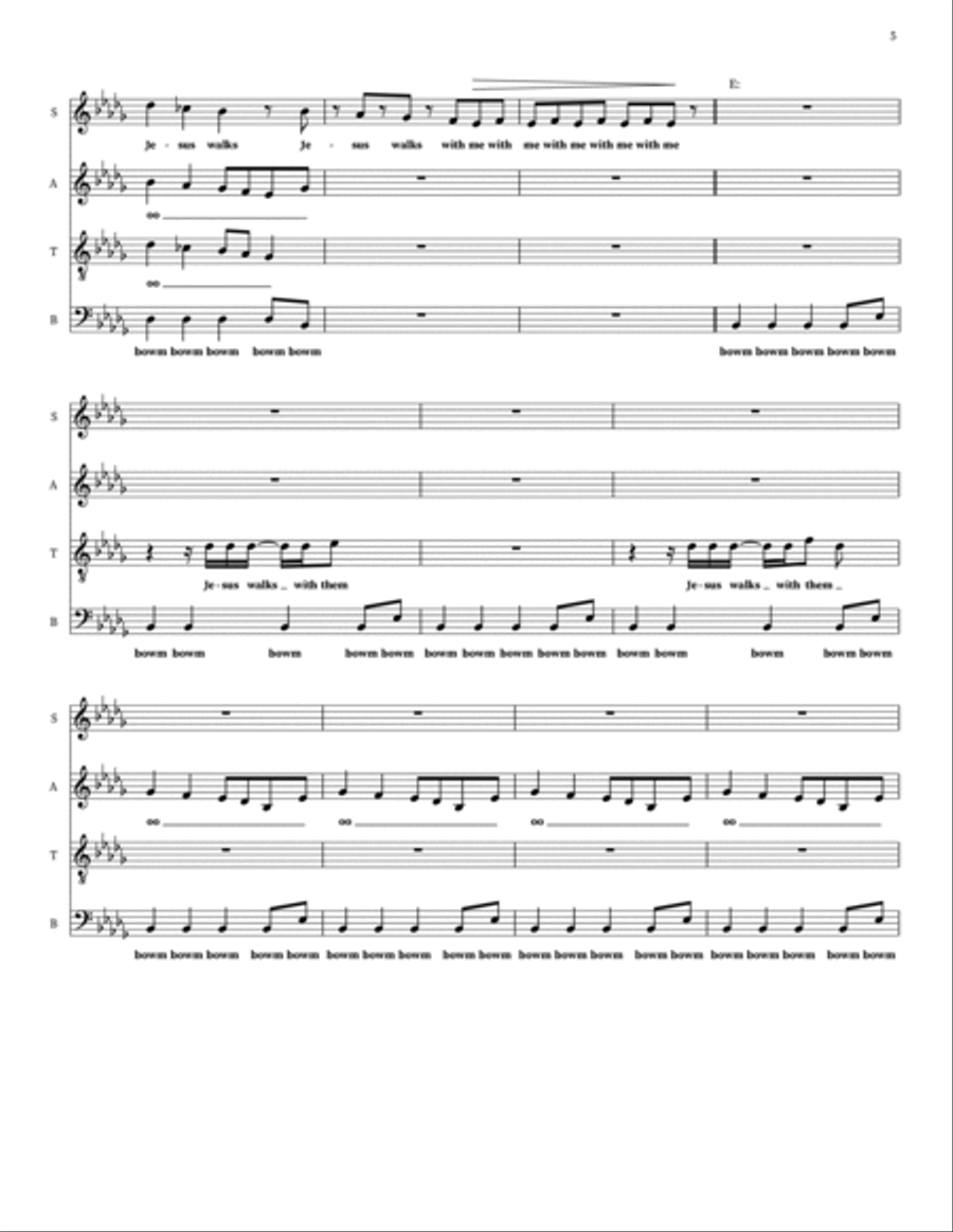 Jesus Walks 4-Part scores gallery preview page 5