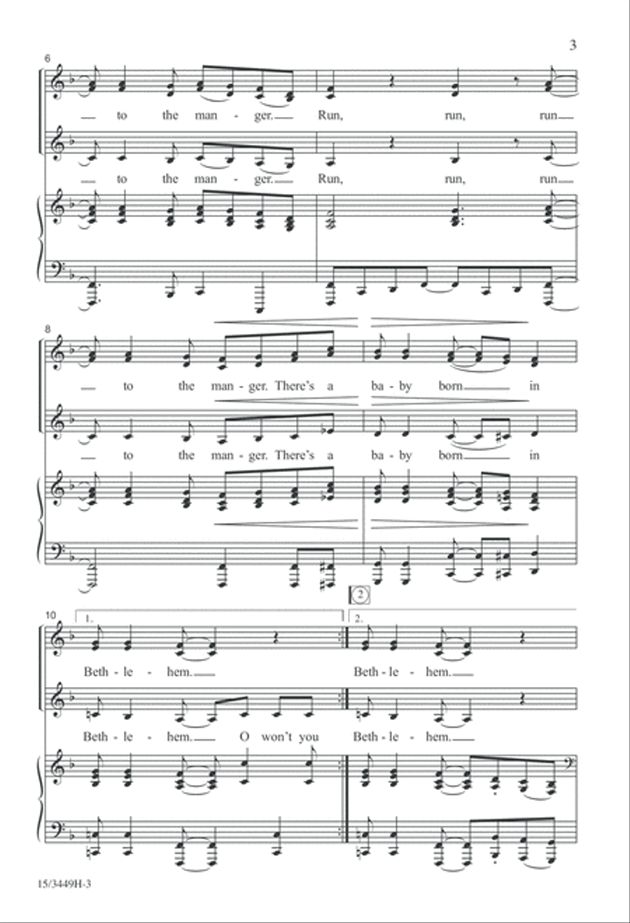 Baby Born in Bethlehem Baby Born in Bethlehem SSA scores gallery preview page 3