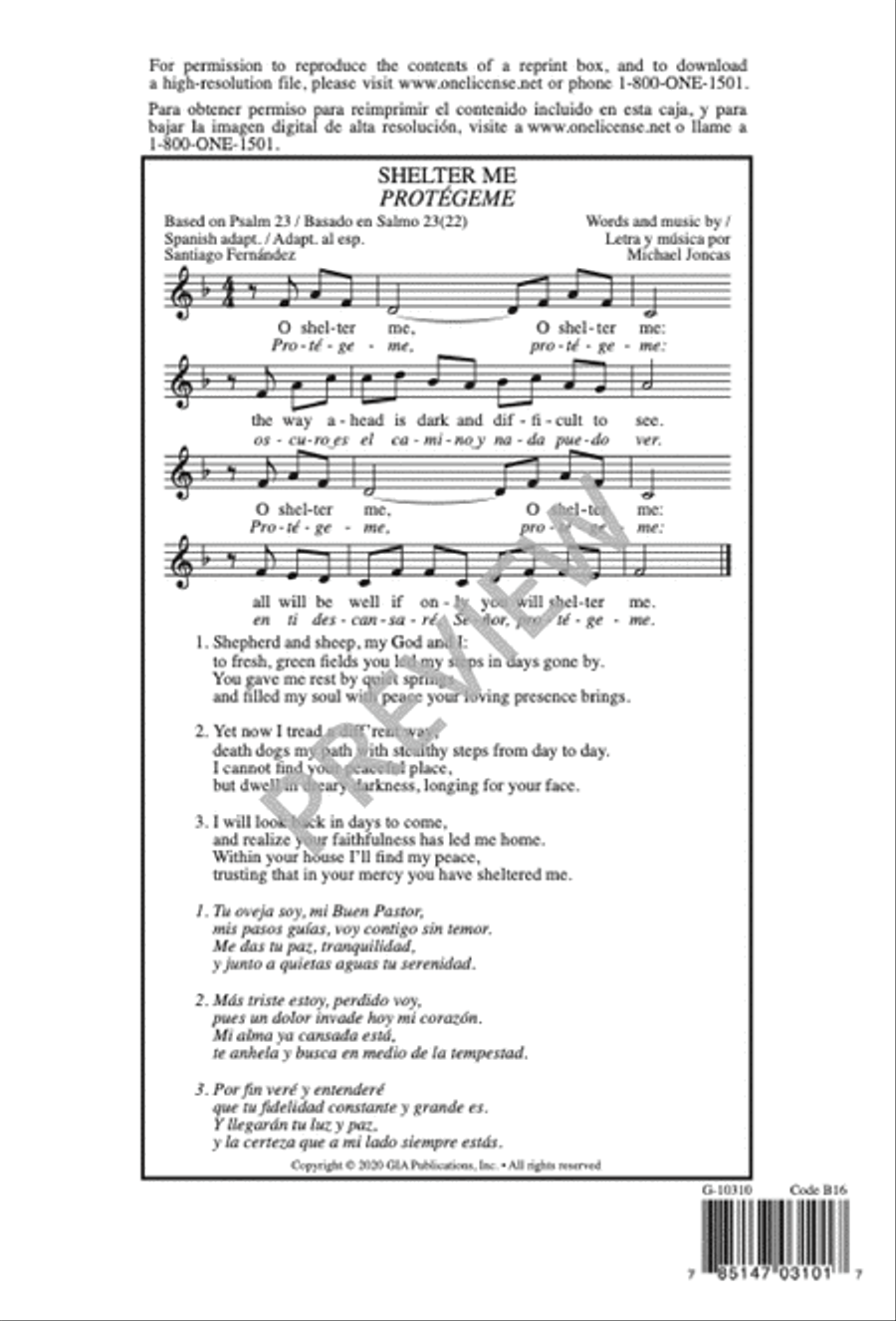 Shelter Me / Protégeme, Two-part edition 2-Part scores gallery preview page 15