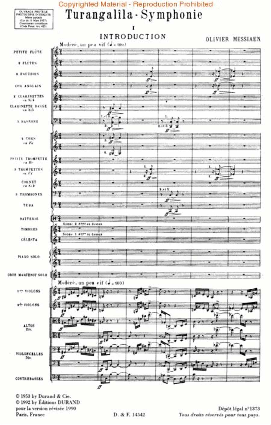 Turangalîla Symphonie (Version 1990) Orchestra scores gallery preview page 2