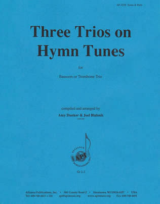 Book cover for Three Trios On Hymn Tunes - Trb 3