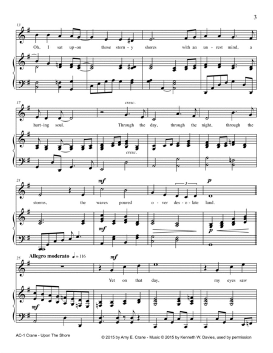 Upon the Shore Piano, Vocal, Guitar scores gallery preview page 3