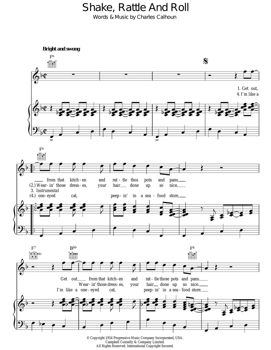 Shake, Rattle And Roll Guitar scores gallery preview page 1