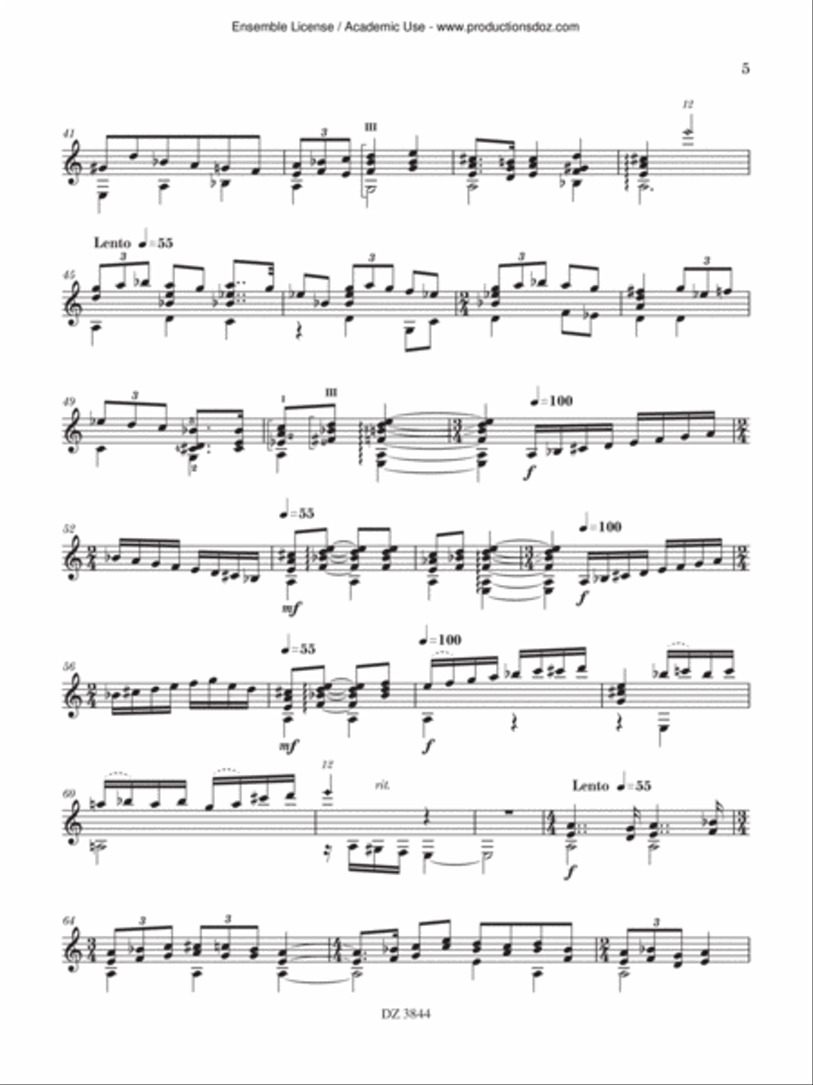 Hommages à Manuel de Falla et Erik Satie Classical Guitar scores gallery preview page 5