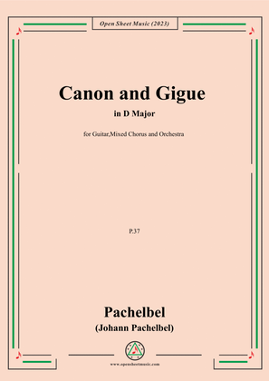 Book cover for Pachelbel-Canon and Gigue,in D Major,P.37