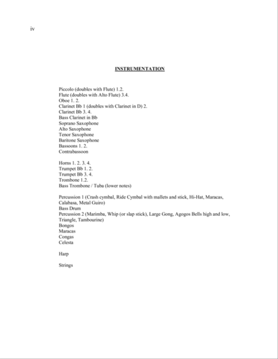 Symphony No. 2, In Praise to Haitian Gods, Individual Instrument Parts Full Orchestra scores gallery preview page 4