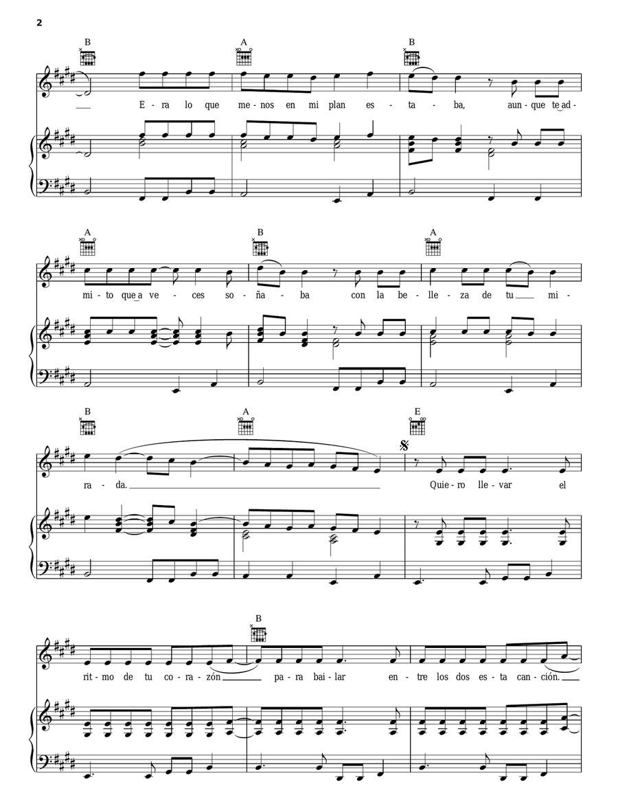 Gotas De Agua Dulce Piano, Vocal, Guitar scores gallery preview page 2