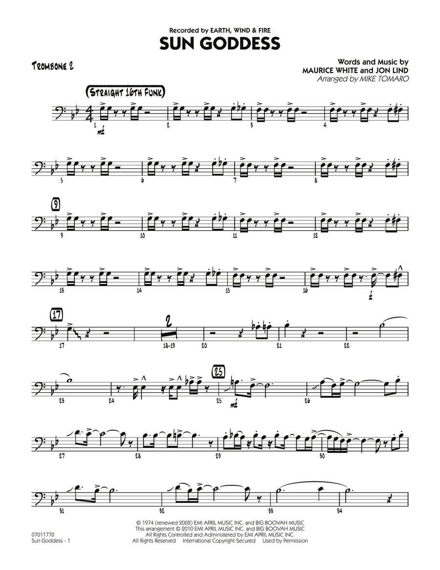 Sun Goddess - Trombone 2 Jazz Ensemble scores gallery preview page 1