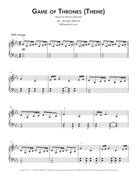 Game Of Thrones (Late Beginner Piano) image number null