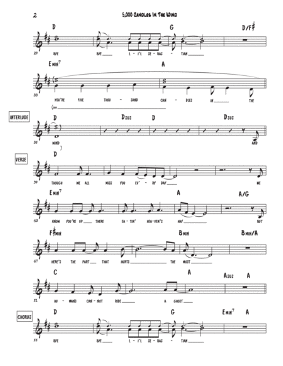 5,000 Candles In The Wind Piano scores gallery preview page 2