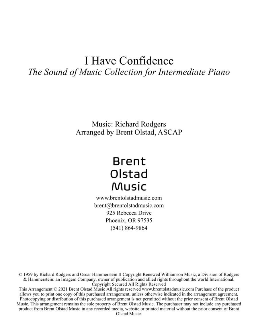 I Have Confidence I Have Confidence Piano Solo scores gallery preview page 1