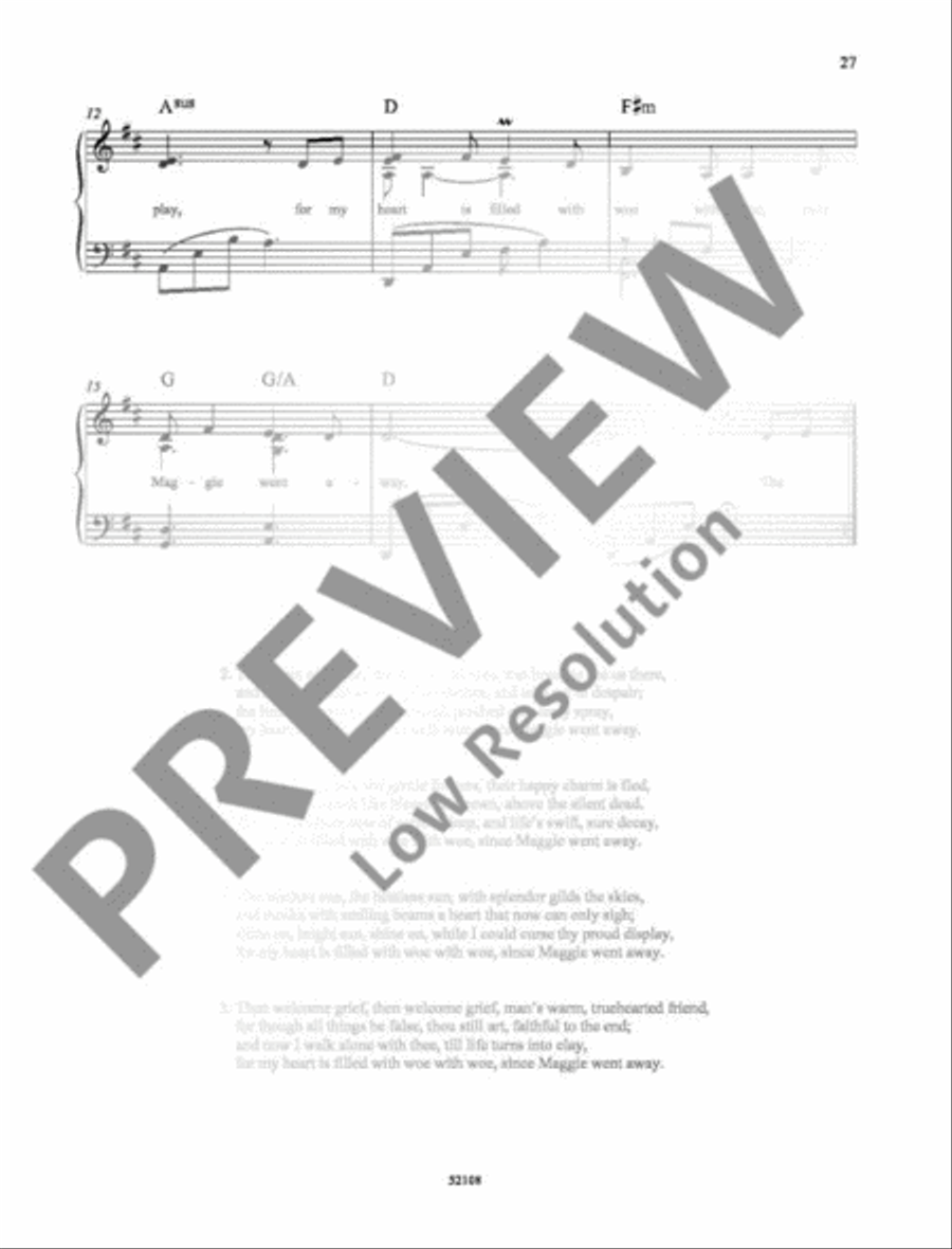 Since Maggie Went Away Since Maggie Went Away Piano Solo scores gallery preview page 3