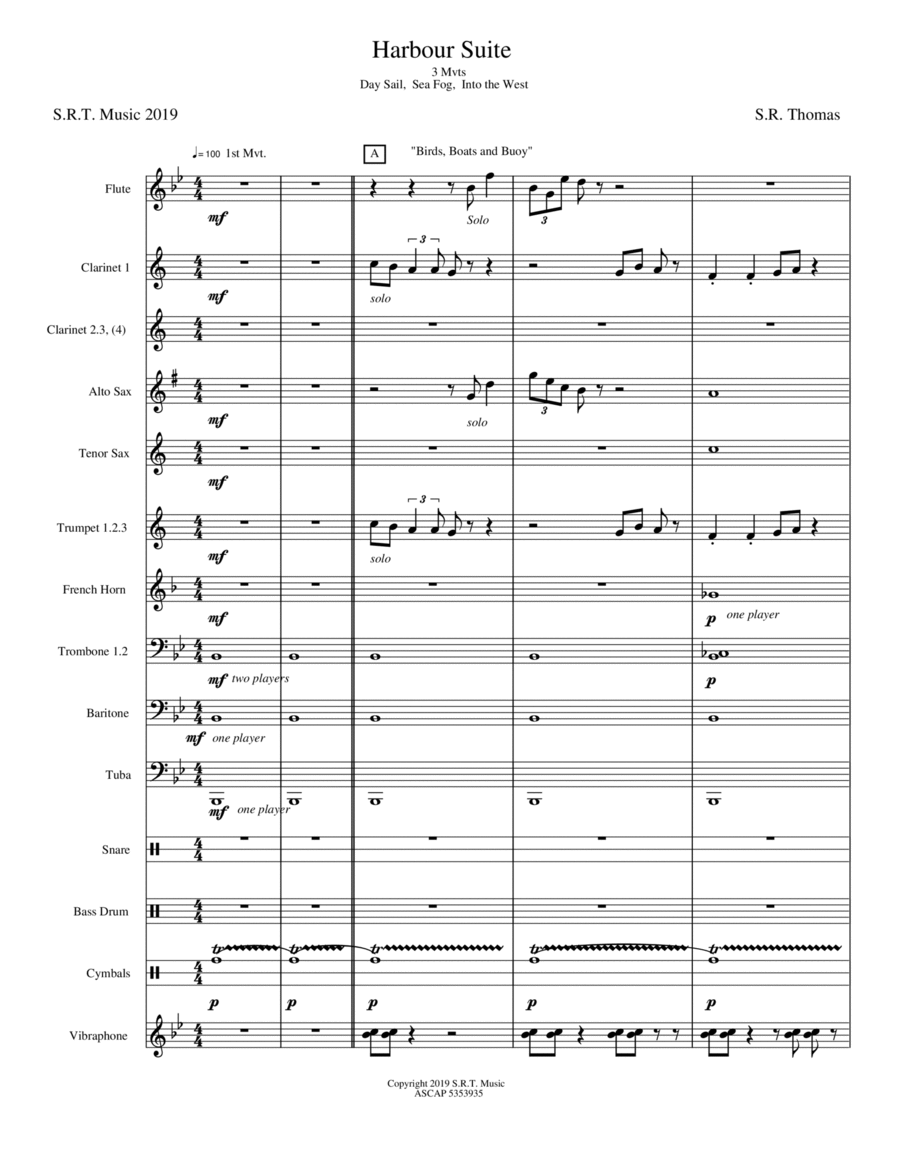 Harbour Suite Concert Band scores gallery preview page 1