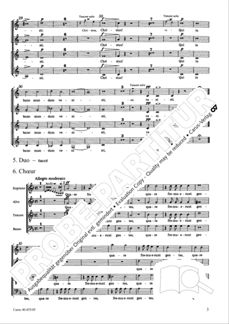 Oratorio de Noel (Weihnachtsoratorium) 4-Part scores gallery preview page 4