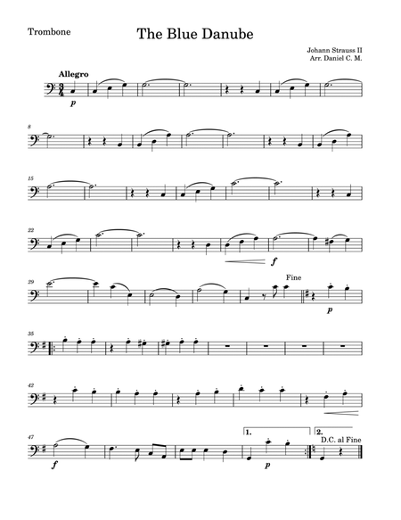 The Blue Danube for trombone (easy) image number null