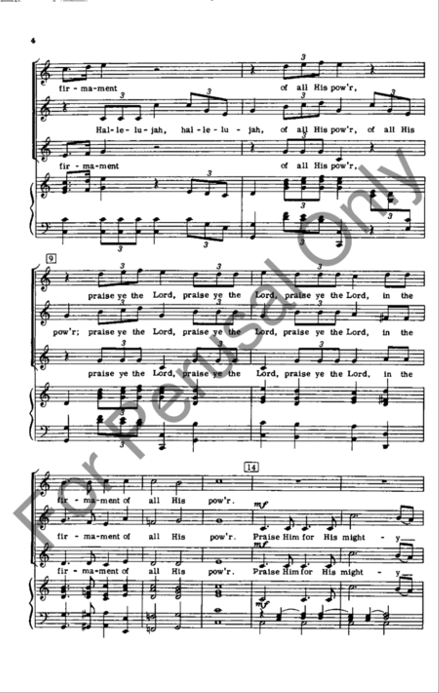 Hallelujah, Praise Ye The Lord SSA scores gallery preview page 3