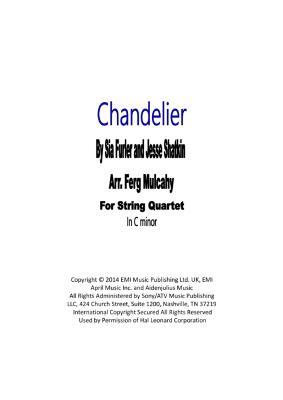 Chandelier String Quartet scores gallery preview page 1