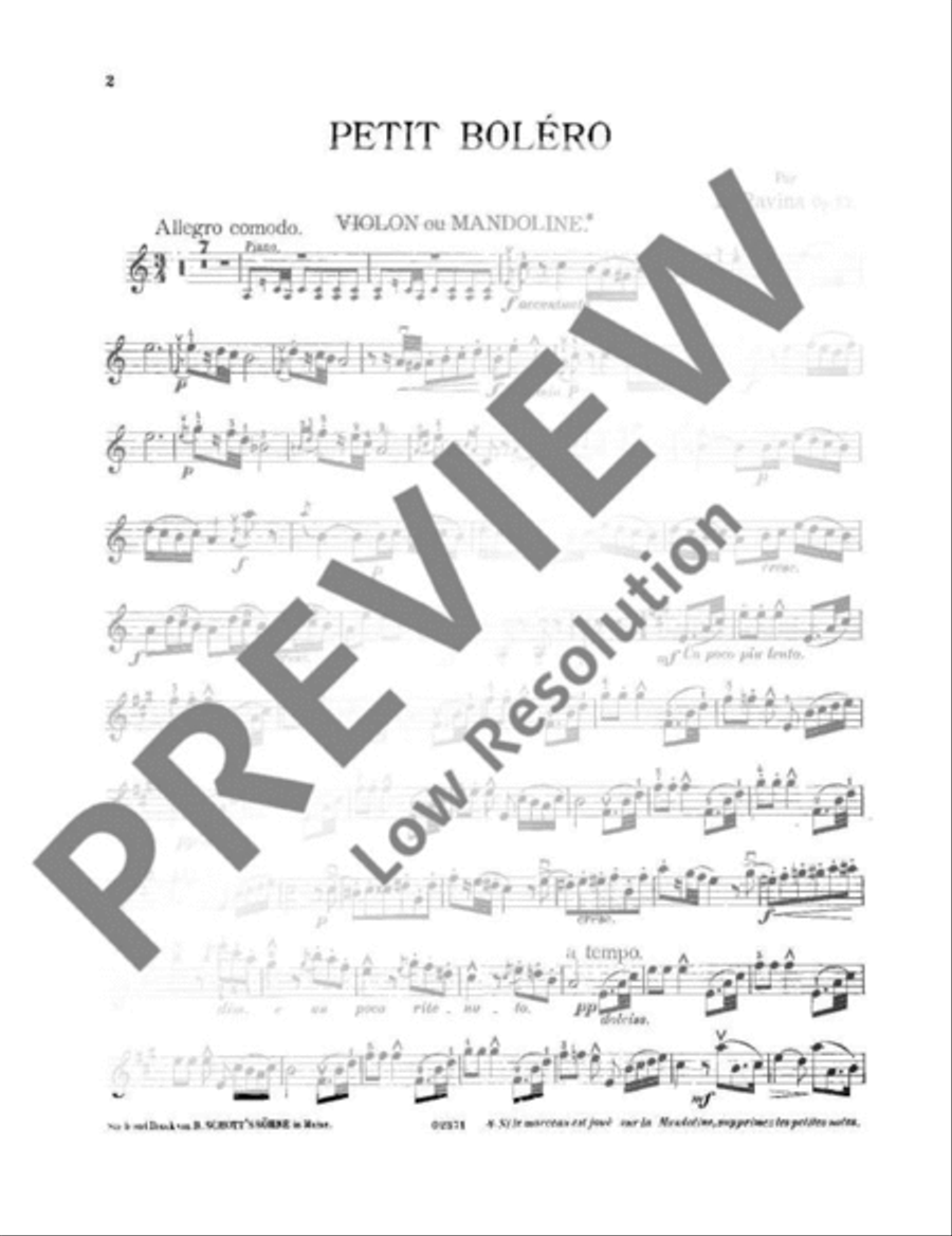 Petit Bolero Violin Solo scores gallery preview page 10