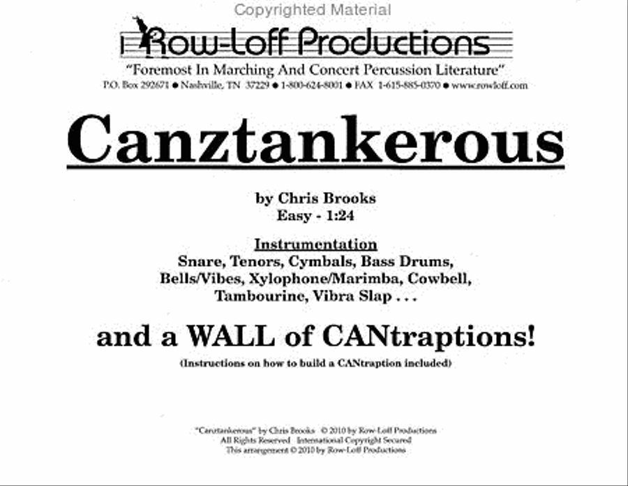 Canztankerous Canztankerous Percussion Ensemble scores gallery preview page 2